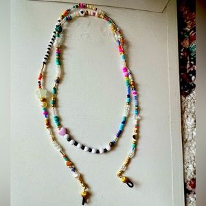 Colorful eyeglass/sunglass/mask chain. Also can be worn as long necklace!
